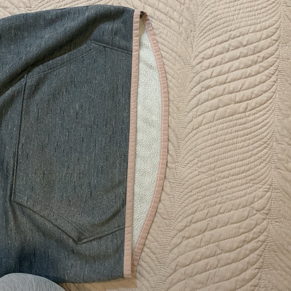 Under Armour, kids sweater, grey - pink with embellished hood, size youth large - Picture 5 of 7